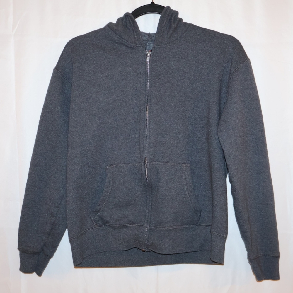 Hanes Zip-Up Hoodie-Charcoal Gray. Small. Unisex.